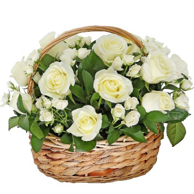 Composition de roses blanches Zia la Fleuriste